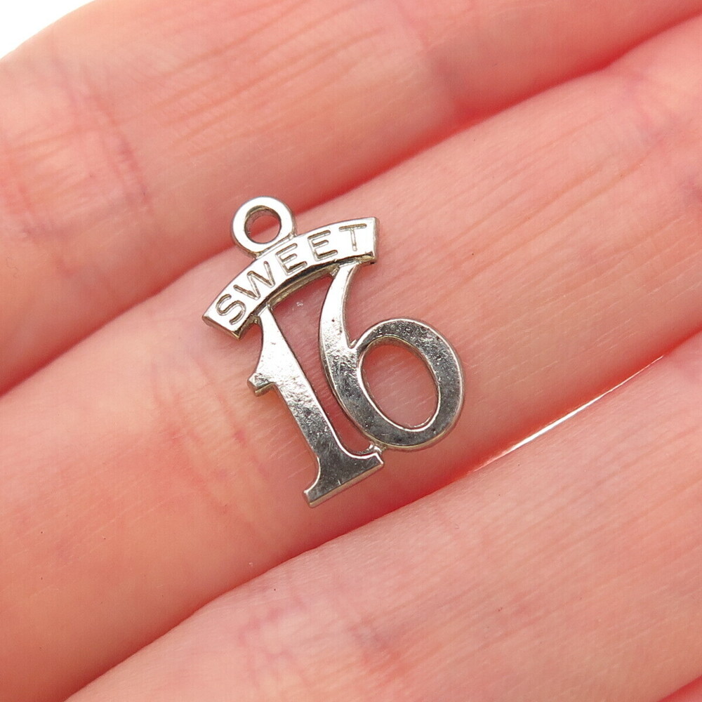 Paye & Baker 925 Sterling Silver Vintage Sweet 16 Mini Charm Pendant